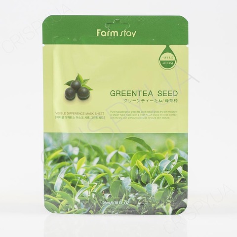 Тканинна маска із зеленим чаєм FARMSTAY VISIBLE DIFFERENCE MASK SHEET GREEN TEA SEED - 23 мл